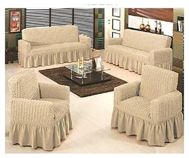 A set of Lycra sofa covers, 4 pieces, Beige