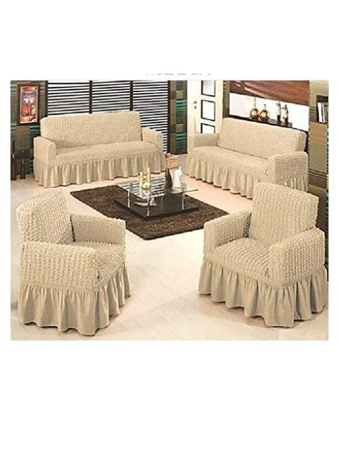 A set of Lycra sofa covers, 4 pieces, Beige