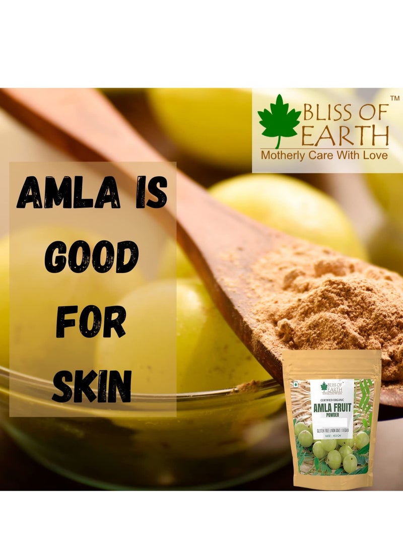 BLISS OF EARTH Organic Amla Powder 453GM for Eating Drinking & Hair Growth Immunity Booster  - Image 2