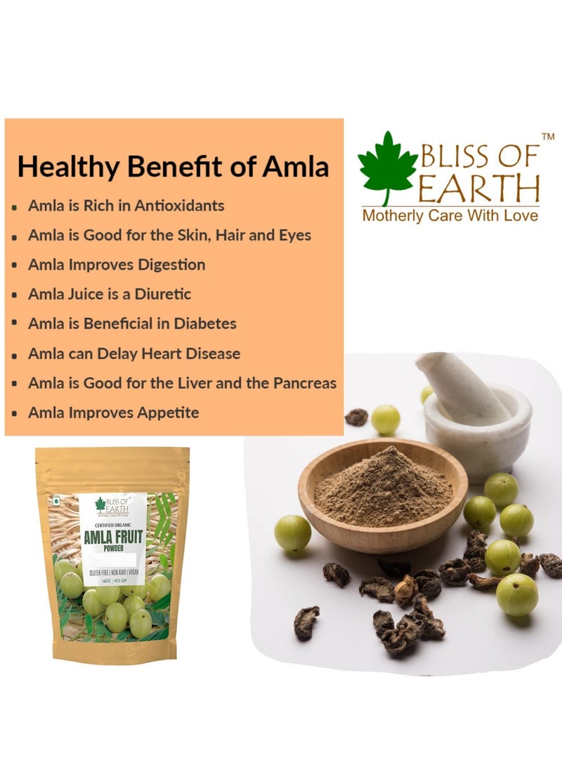 BLISS OF EARTH Organic Amla Powder 453GM for Eating Drinking & Hair Growth Immunity Booster  - Image 3
