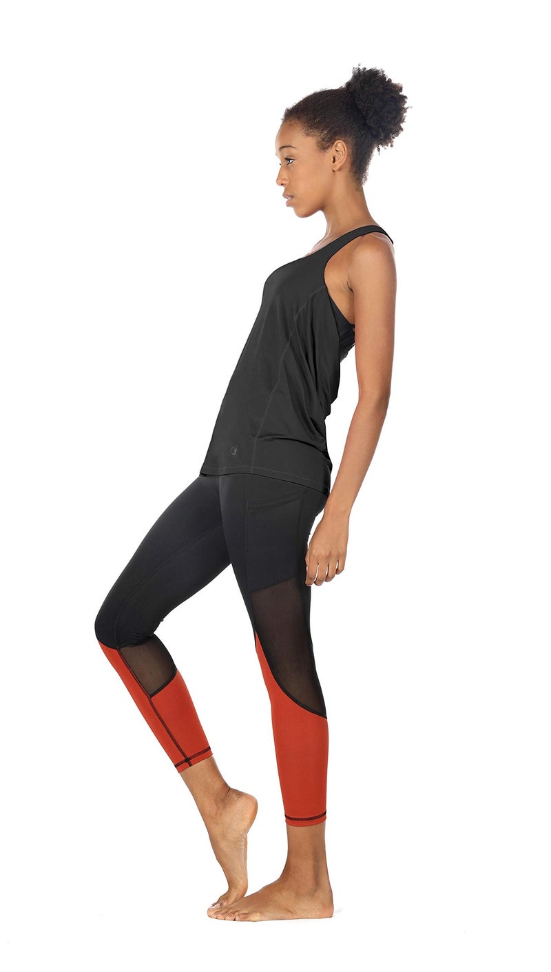 icyzone Yoga Tops Workouts Clothes Activewear Built in Bra Tank Tops for Women (S, Black) - Image 3