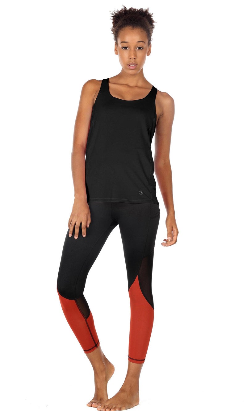 icyzone Yoga Tops Workouts Clothes Activewear Built in Bra Tank Tops for Women (S, Black) - Image 2