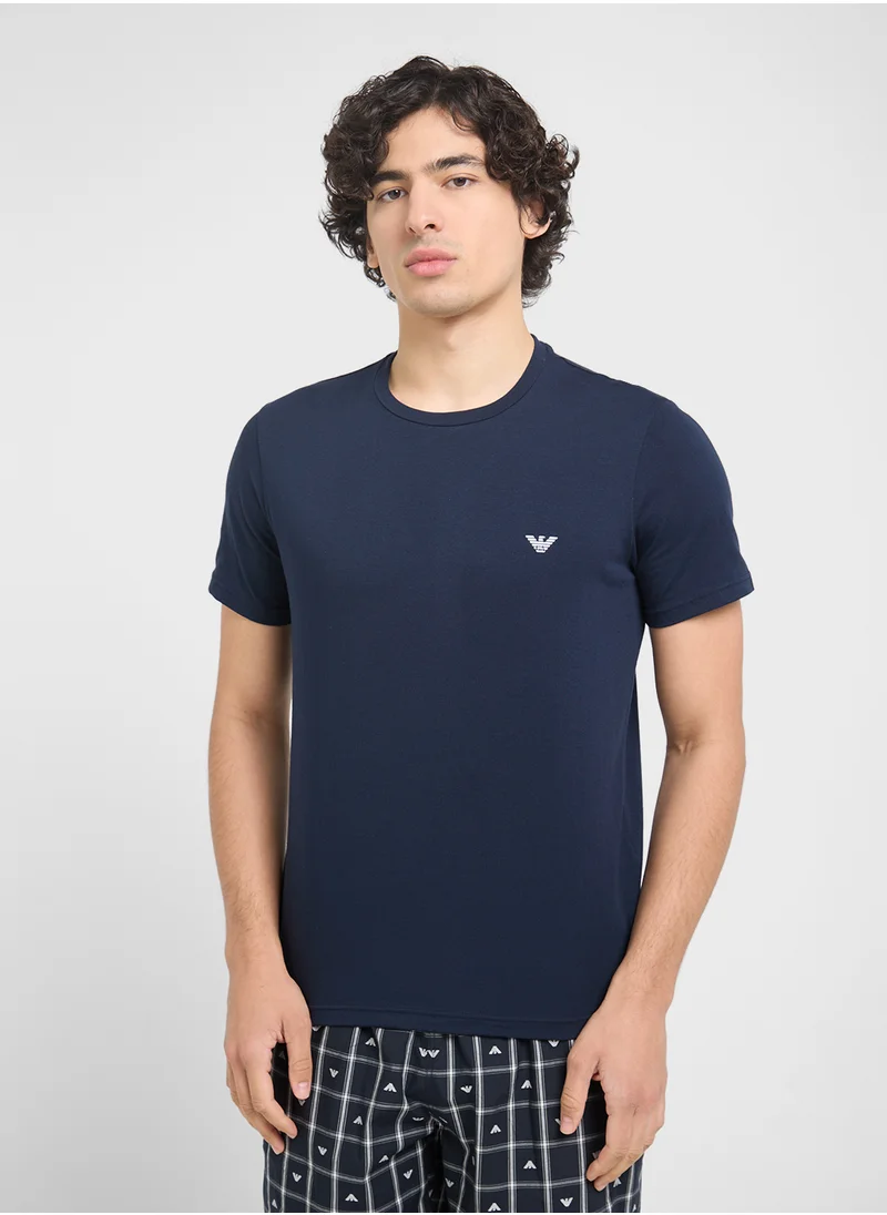 امبوريو ارماني Logo Crew Neck T-Shirt