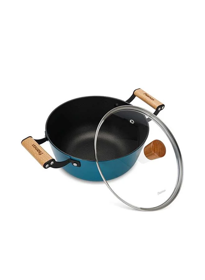 Fissman  Seagreen Series Enamelled Lightweight Non-stick Coating Stockpot With Glass And Induction Bottom 8ltr  | Best Price UAE
