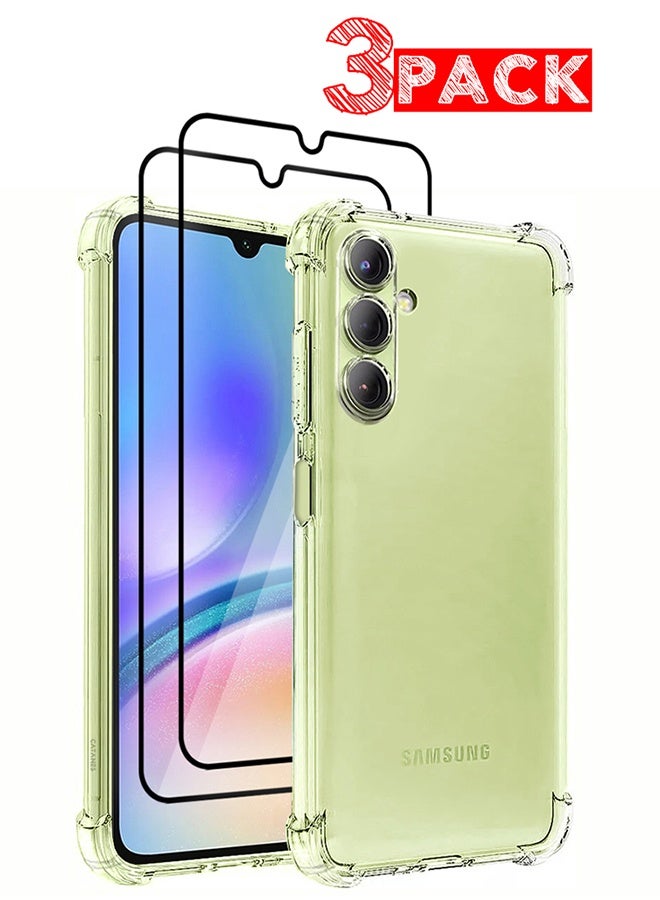 DUSALA 3 Pack for Samsung Galaxy A05s 5G Gorilla Case and 2 Screen Protectors Shock-Absorption Flexible Clear TPU Rubber Protective Cell Phone Cover Slim Fit Transparent Protective Case Cover - Image 1