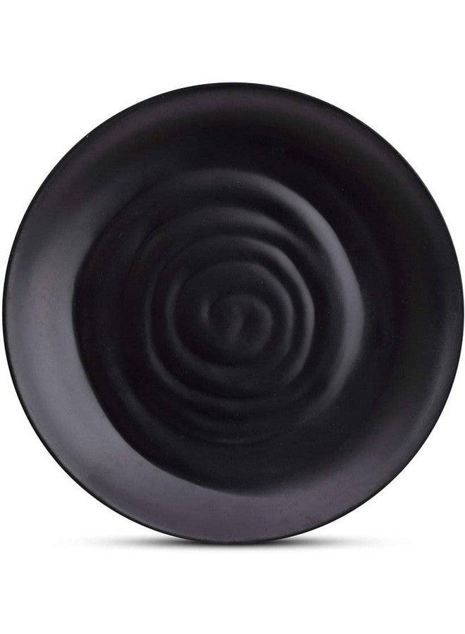 Everbuy® Spiral Black Quarter Dinner Plates Melamine Chapati Plates Set of 12 pcs (Quarter 8 Inch) - Image 1