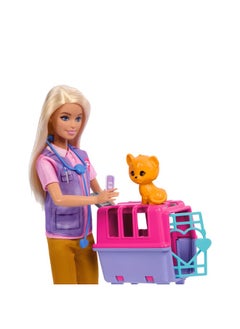 Barbie Animal Rescue & Recovery Playset with Blonde Doll, 2 Animal Figures & Accessories