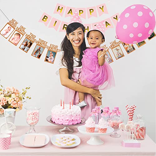 AMFIN® Banner Birthday Decoration/Photo Banner 12 months/New Born Banner/Month Birthday Decoration / 12 Months Photo Banner for Birthday/Memories Banner - Image 3