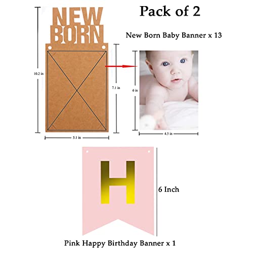 AMFIN® Banner Birthday Decoration/Photo Banner 12 months/New Born Banner/Month Birthday Decoration / 12 Months Photo Banner for Birthday/Memories Banner - Image 2