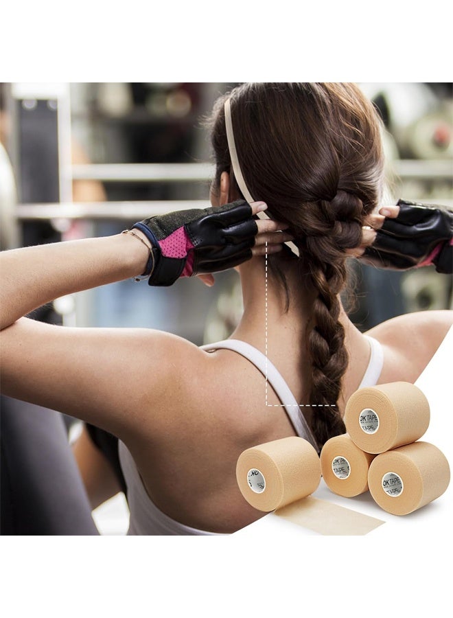 DUNISO 3Pcs Pre Wrap Tape, Foam Underwrap Sports Wrap,Soft Smooth Sports Wrap Roll,Pre Wrap Bandage Sport Tape for Ankles Wrists Hands Elbows，7*27cm，Beige - Image 2