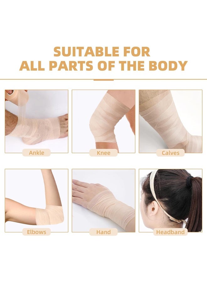 DUNISO 3Pcs Pre Wrap Tape, Foam Underwrap Sports Wrap,Soft Smooth Sports Wrap Roll,Pre Wrap Bandage Sport Tape for Ankles Wrists Hands Elbows，7*27cm，Beige - Image 4