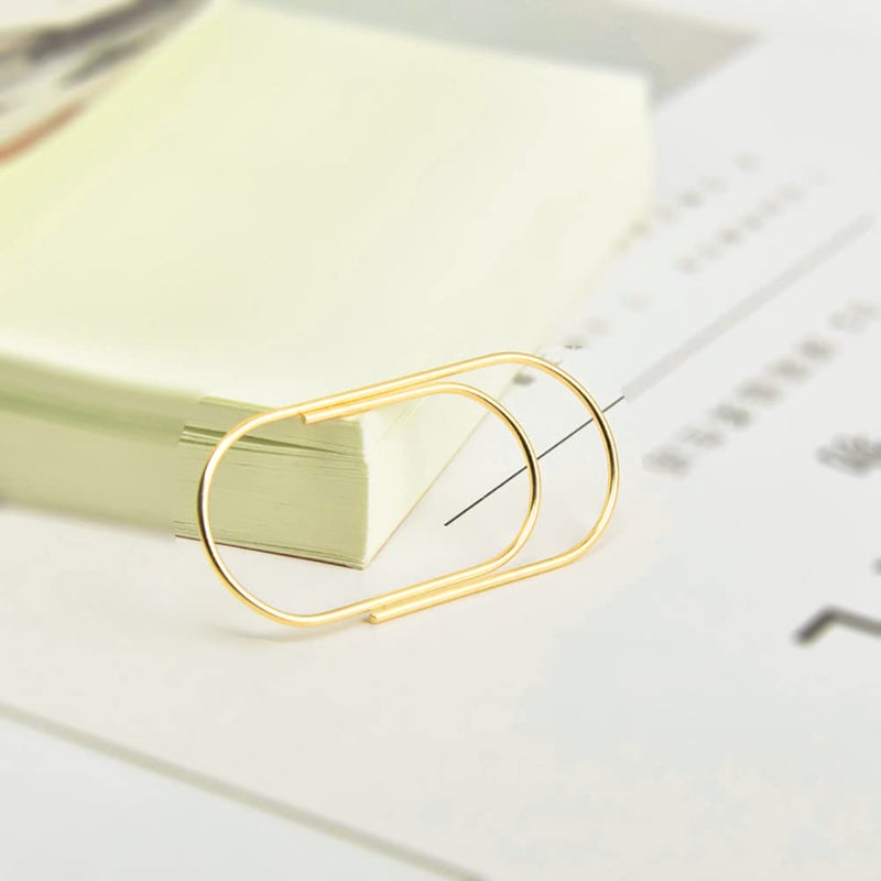 Supfoxer Gold Jumbo Big Paper Clips, 20pcs Oversized Gold Paperclips 50mm/2 inch Non Skid Smooth Finish Steel Wire Office Supply Accessories - Image 2