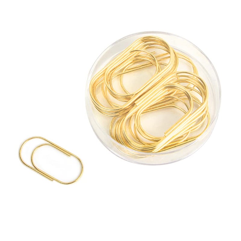 Supfoxer Gold Jumbo Big Paper Clips, 20pcs Oversized Gold Paperclips 50mm/2 inch Non Skid Smooth Finish Steel Wire Office Supply Accessories - Image 1