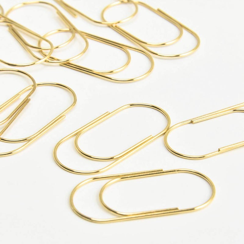 Supfoxer Gold Jumbo Big Paper Clips, 20pcs Oversized Gold Paperclips 50mm/2 inch Non Skid Smooth Finish Steel Wire Office Supply Accessories - Image 3