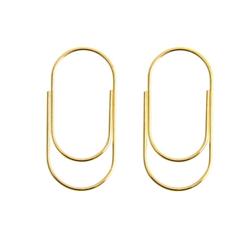 Supfoxer Gold Jumbo Big Paper Clips, 20pcs Oversized Gold Paperclips 50mm/2 inch Non Skid Smooth Finish Steel Wire Office Supply Accessories - Image 4