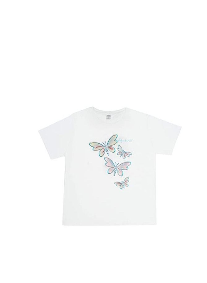 Del Sol Color Change - Delsol Color Change Women's T-Shirt Silver Butterfly Crew White - Image 1