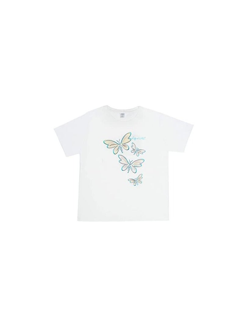 Del Sol Color Change - Delsol Color Change Women's T-Shirt Silver Butterfly Crew White - Image 1