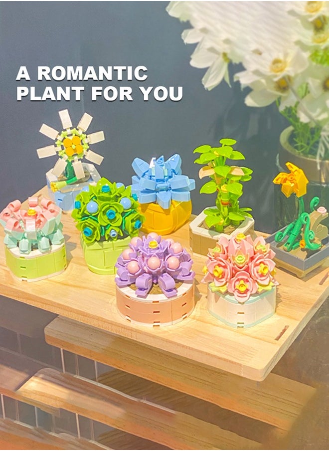 General Flowers Succulents 3.6MM Mini Building - 91PCS Flower Botanical Collection for Home Decoration Plant Building Blocks Toy  - Image 2