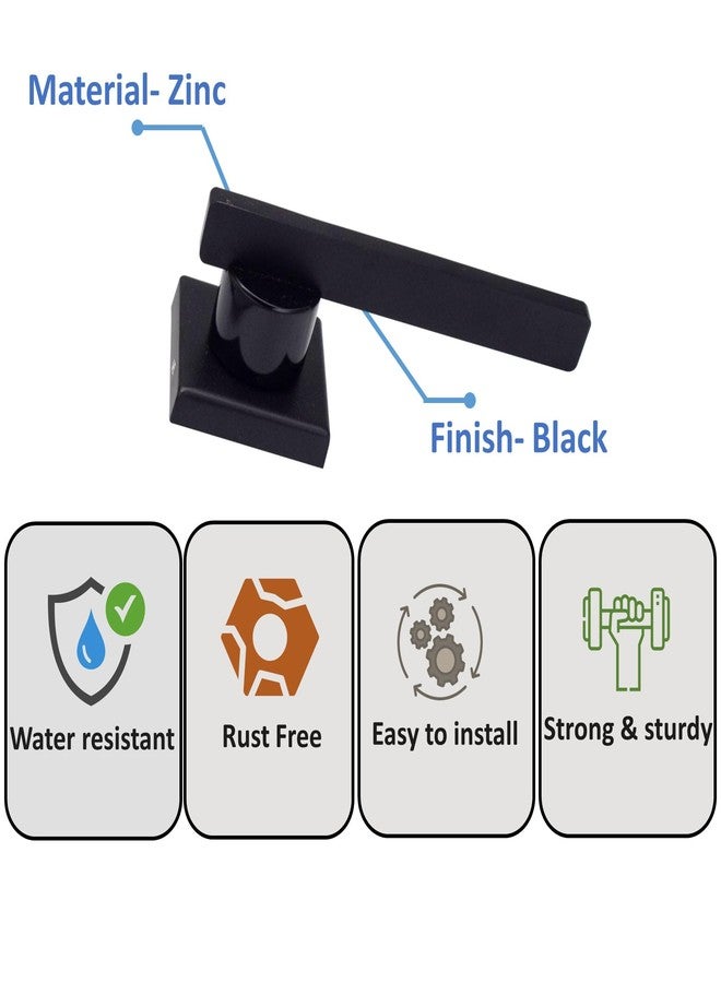 RAB Mortise Lock Handle for Main Doors, Bedroom, Living Room, Complete Set (Code- Rose 7521, Finish- Z Black, Pack of 1 Mortise Set, Without Lock) - Image 5