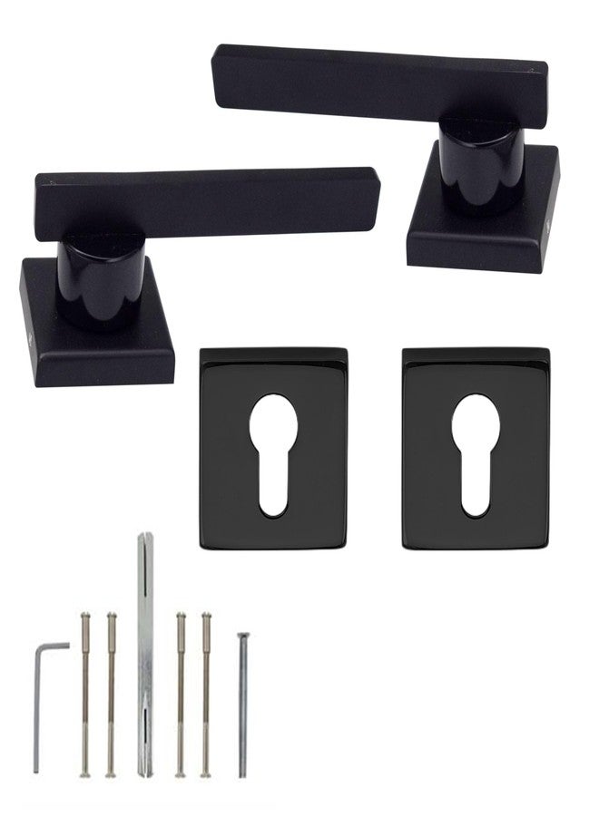 RAB Mortise Lock Handle for Main Doors, Bedroom, Living Room, Complete Set (Code- Rose 7521, Finish- Z Black, Pack of 1 Mortise Set, Without Lock) - Image 3