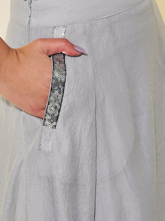 Take Two Take Two Embellished Detail A-Line Maxi Skirt with Pockets  - Image 3