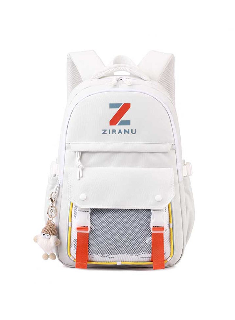 زيرانا حقيبة سفر ، حقيبة كمبيوتر محمول كبير 50L للرجال والنساء ، للماء حقيبة الجامعة ، تناسب 15.6 بوصة كمبيوتر محمول ، أبيض - Image 1