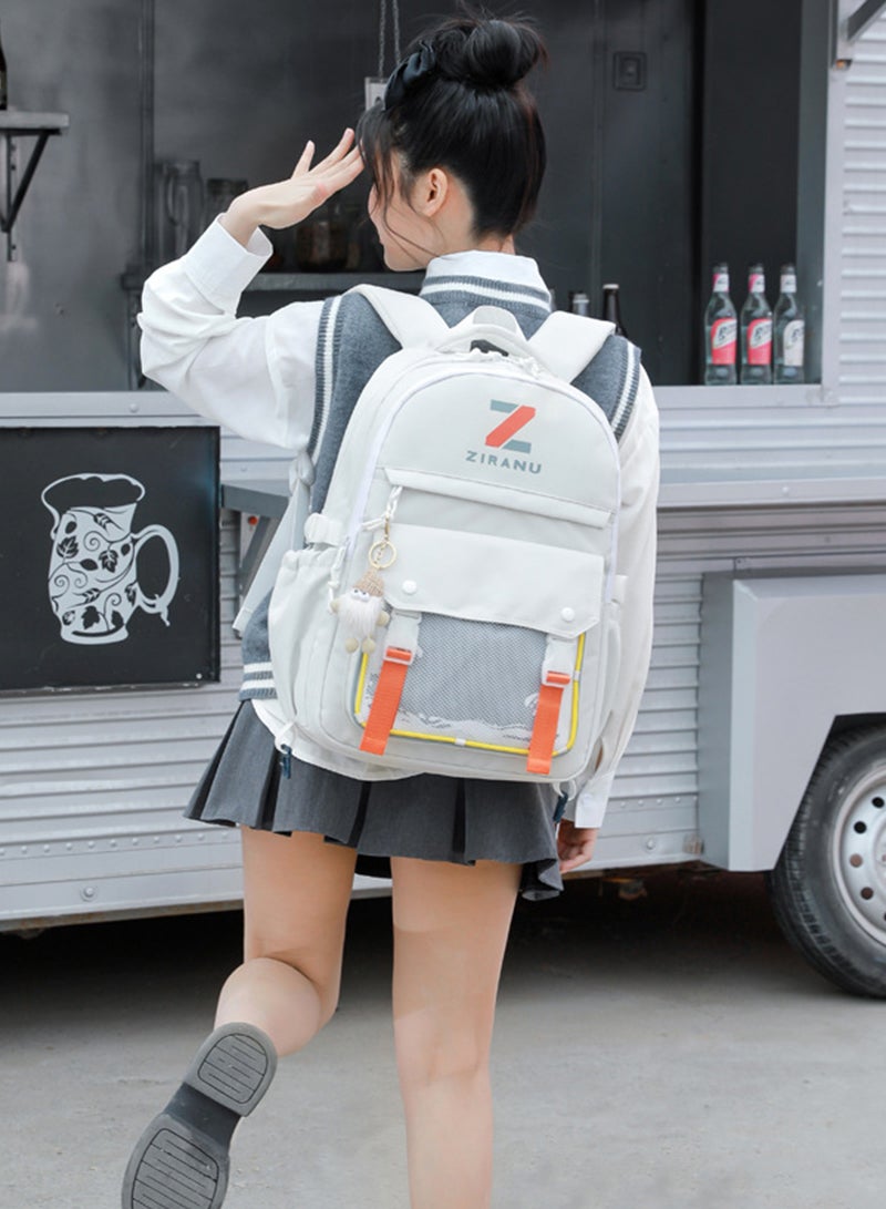 زيرانا حقيبة سفر ، حقيبة كمبيوتر محمول كبير 50L للرجال والنساء ، للماء حقيبة الجامعة ، تناسب 15.6 بوصة كمبيوتر محمول ، أبيض - Image 2