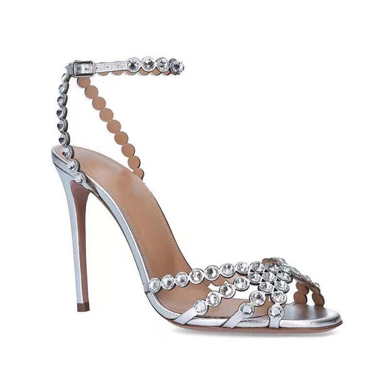 Manufacturers Order Temperament Socialite High Heels Jelly Diamond Sandals N Thin Heel Round Head Fashion Women'S Shoes - Image 5