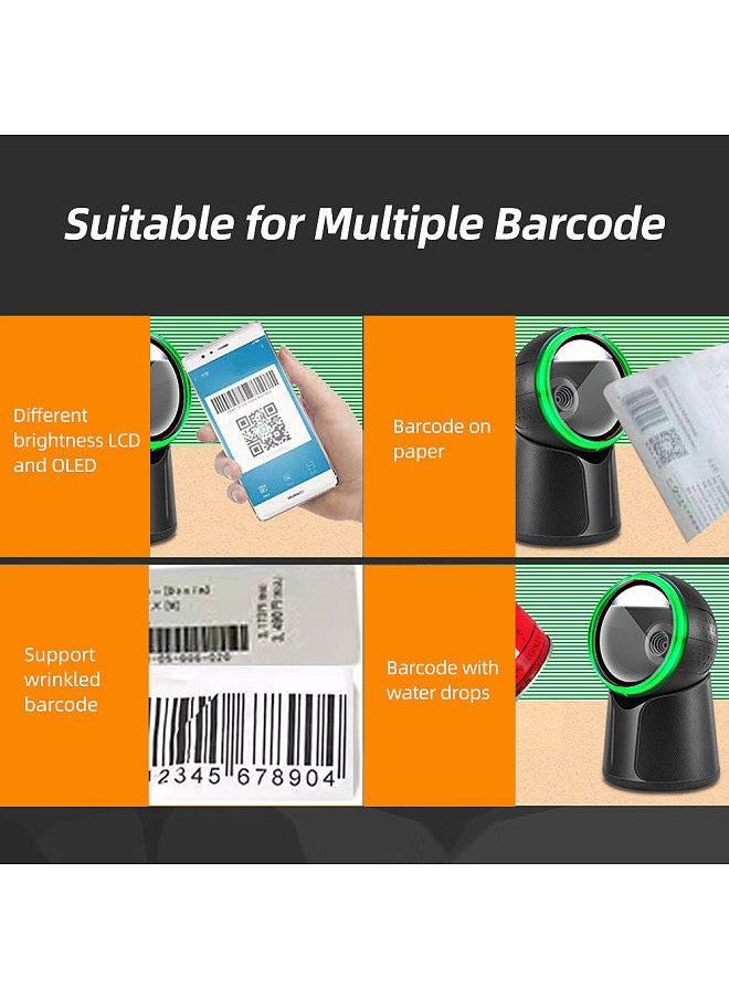 Generic - Wired Scanning Platform One-dimensional Barcode/QR Code Scanner for Supermarket Restaurant Retail Store Warehouse White - Image 1