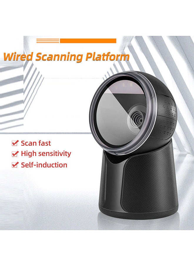 Generic - Wired Scanning Platform One-dimensional Barcode/QR Code Scanner for Supermarket Restaurant Retail Store Warehouse White - Image 1