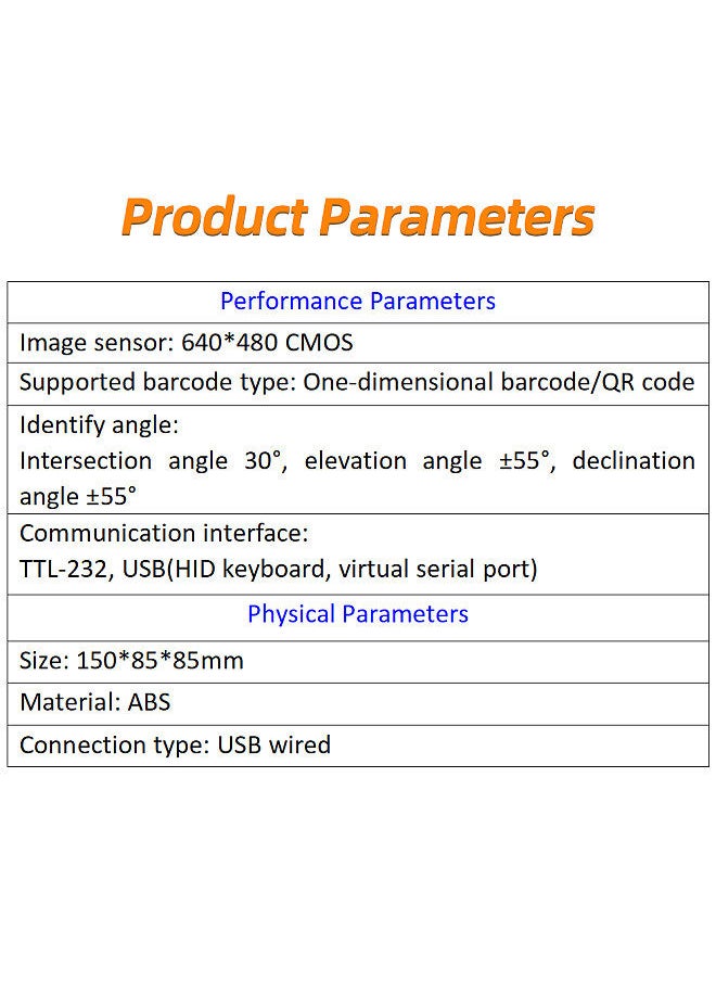 Generic - Wired Scanning Platform One-dimensional Barcode/QR Code Scanner for Supermarket Restaurant Retail Store Warehouse White - Image 1