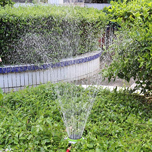 STYDDI Turret Pattern Sprinkler, 8-Pattern Stationary Water Sprinkler on Metal Decorative Base for Watering Small and Large Yards, Lawns, Garden or Odd Shaped Areas, Covers up to 1,225 sq. ft. - Image 2