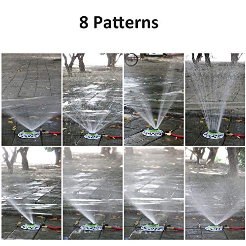 STYDDI Turret Pattern Sprinkler, 8-Pattern Stationary Water Sprinkler on Metal Decorative Base for Watering Small and Large Yards, Lawns, Garden or Odd Shaped Areas, Covers up to 1,225 sq. ft. - Image 4