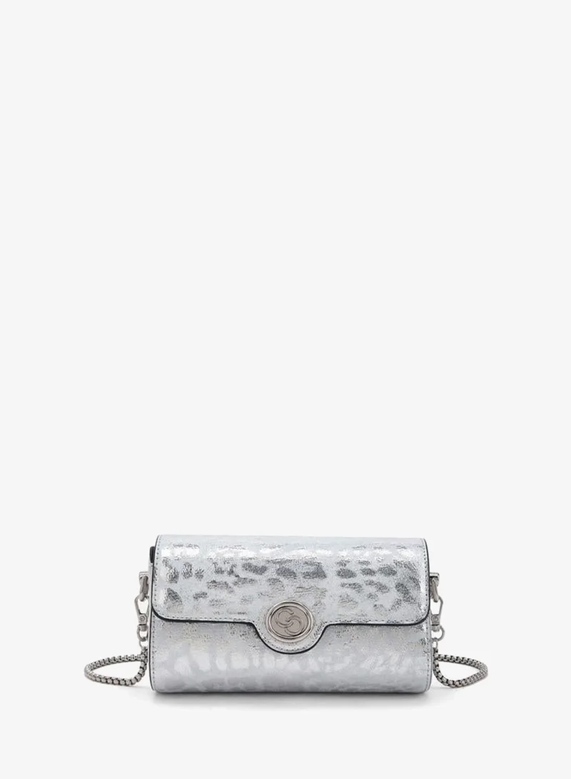 Celeste Metallic Print Crossbody Bag With Chain Strap Ramadan Collections