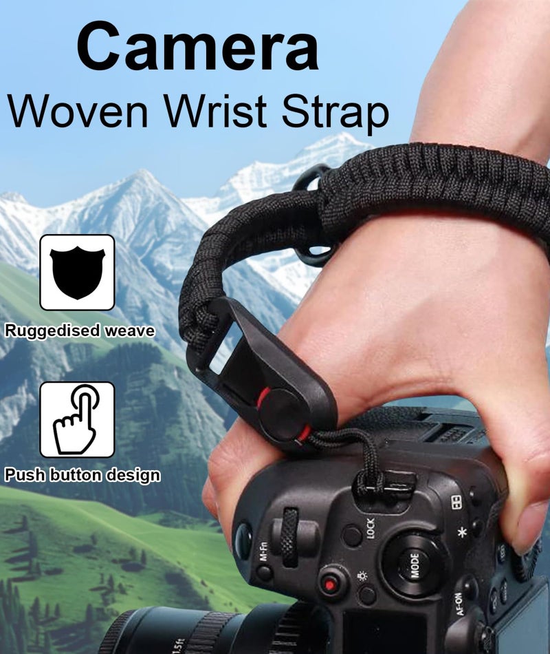 NUDFSY Wrist and Hand Strap Rope for Instant, SLR, and Small Mirrorless Cameras - Black - Image 4