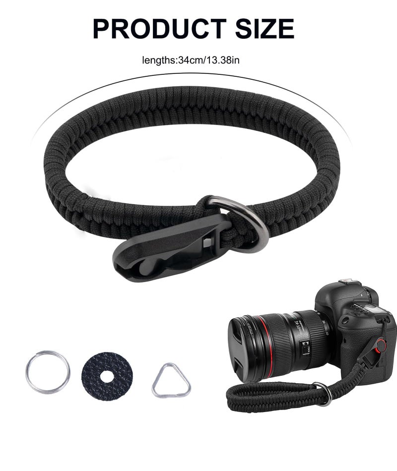 NUDFSY Wrist and Hand Strap Rope for Instant, SLR, and Small Mirrorless Cameras - Black - Image 2