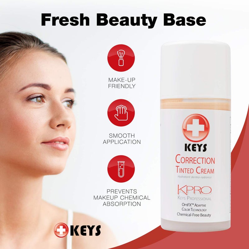Keys Care KPRO Hydrating Tinted Correction Cream with OptiFX Adaptive Color Technology | Moisturize, Smooth, and Fill Fine Lines| 100% All-Natural & Hypoallergenic (3.4 oz) - Image 4