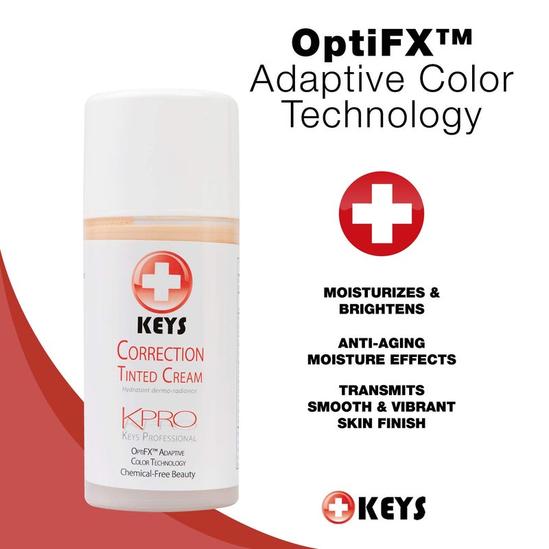 Keys Care KPRO Hydrating Tinted Correction Cream with OptiFX Adaptive Color Technology | Moisturize, Smooth, and Fill Fine Lines| 100% All-Natural & Hypoallergenic (3.4 oz) - Image 3