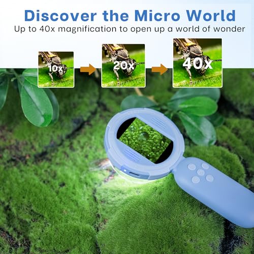 TINYLENS Mia Kids Microscope, Mini Digital Microscope for Kids with 2'' IPS Screen, Handheld Mini Scope Educational Science Toy Kit, Christmas/Birthday Gifts for Kids Aged 3-6,7-12 (Blue) - Image 2