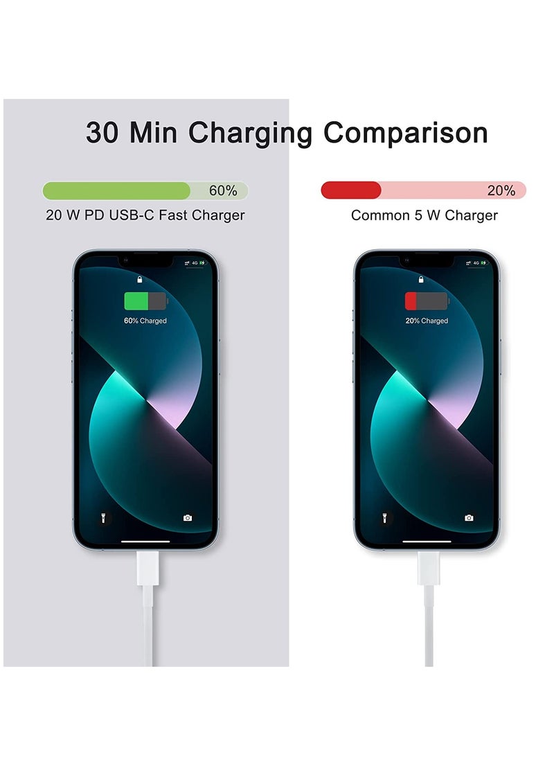 Generic - iPhone 20W USB C Fast Charger, iPhone Fast Charger Plug fast Charger Power and 1M iPhone USB C Charger Cable Compatible with i-Phone 13 12 11 Pro Max Mini X XR Xs/i-Pad, iPhone USB C Fast Charger - Image 1