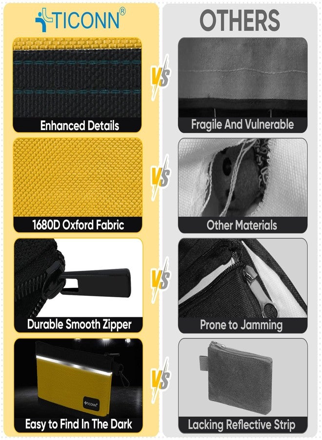 تيكون حقائب أدوات TICONN بسحاب، حقائب أدوات صغيرة من أكسفورد 1680D، حقيبة أدوات متعددة الاستخدامات مقاومة للماء بسحاب لتنظيم الأدوات والتخزين (عبوة من 3 قطع صغيرة) - Image 5