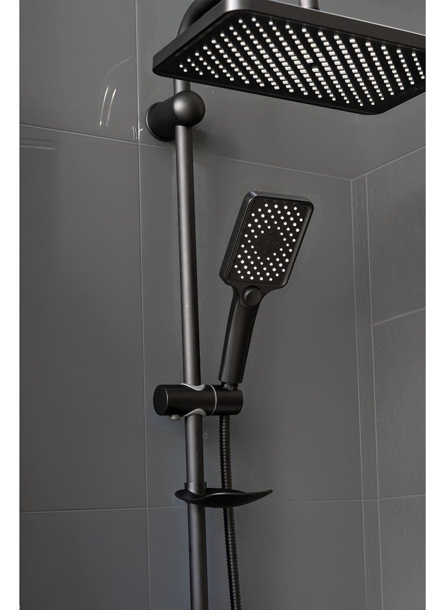 Ömas Otomasyon Ömas Automation Premium Matte Black Top Shower Set, Matte Black Irrigation Top Shower Set, Premium Robot Shower Set  - Image 3