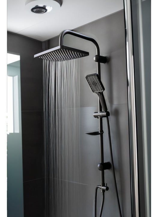 Ömas Automation Premium Matte Black Top Shower Set, Matte Black Irrigation Top Shower Set, Premium Robot Shower Set