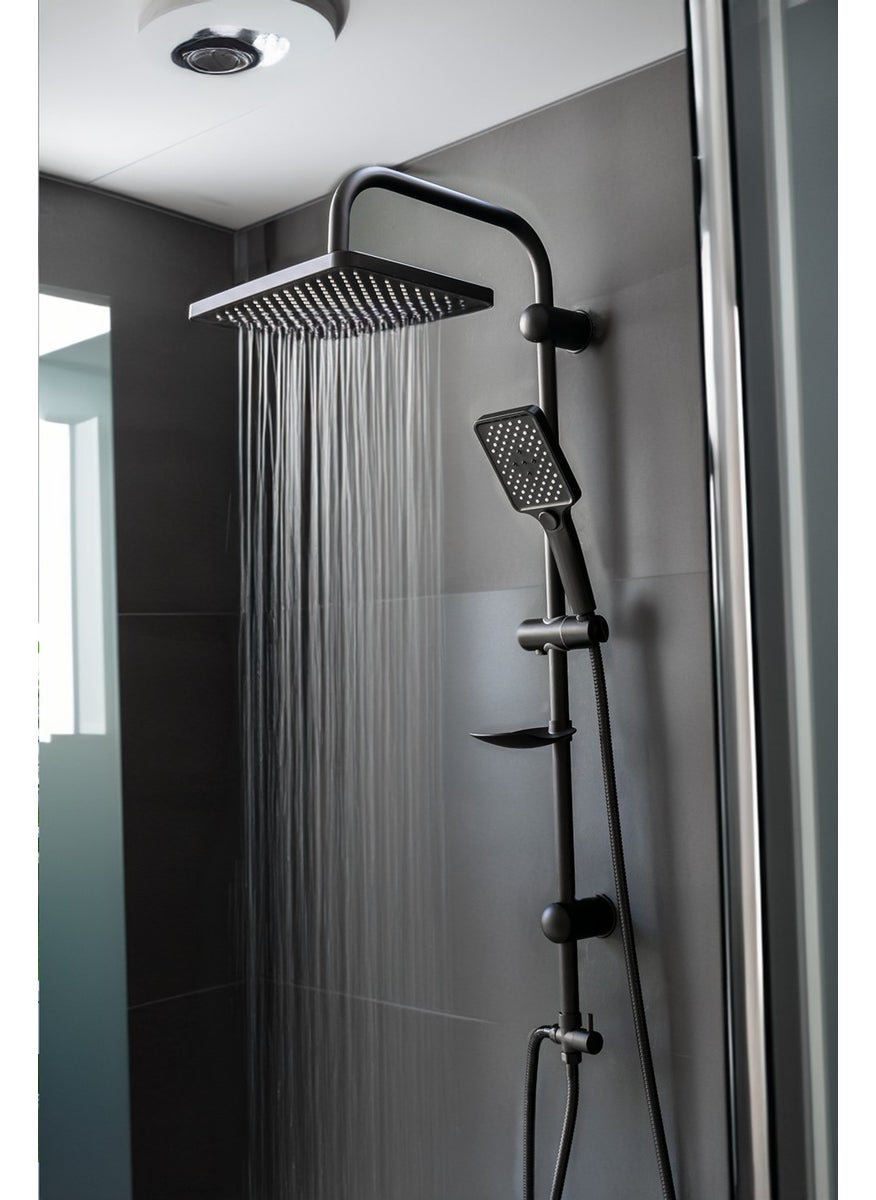 Ömas Otomasyon Ömas Automation Premium Matte Black Top Shower Set, Matte Black Irrigation Top Shower Set, Premium Robot Shower Set  - Image 1