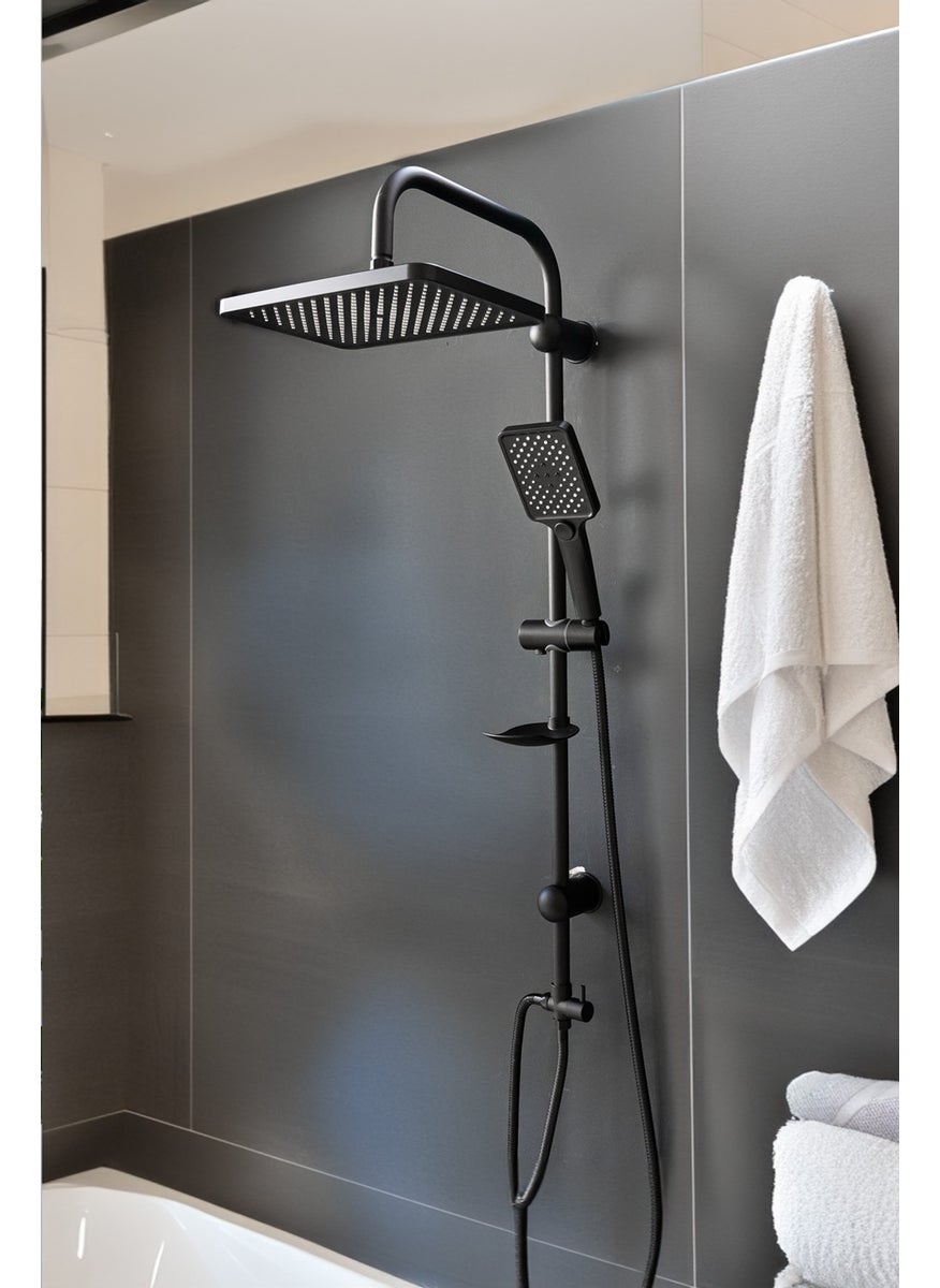 Ömas Otomasyon Ömas Automation Premium Matte Black Top Shower Set, Matte Black Irrigation Top Shower Set, Premium Robot Shower Set  - Image 4