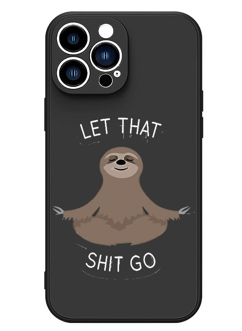 Theodor Protective Slim Fit Case Liquid Silicone Cover with Full Body Protection Anti-Scratch Shockproof Case For iPhone 13 Pro Max Black  - Let that go BLack - Image 1