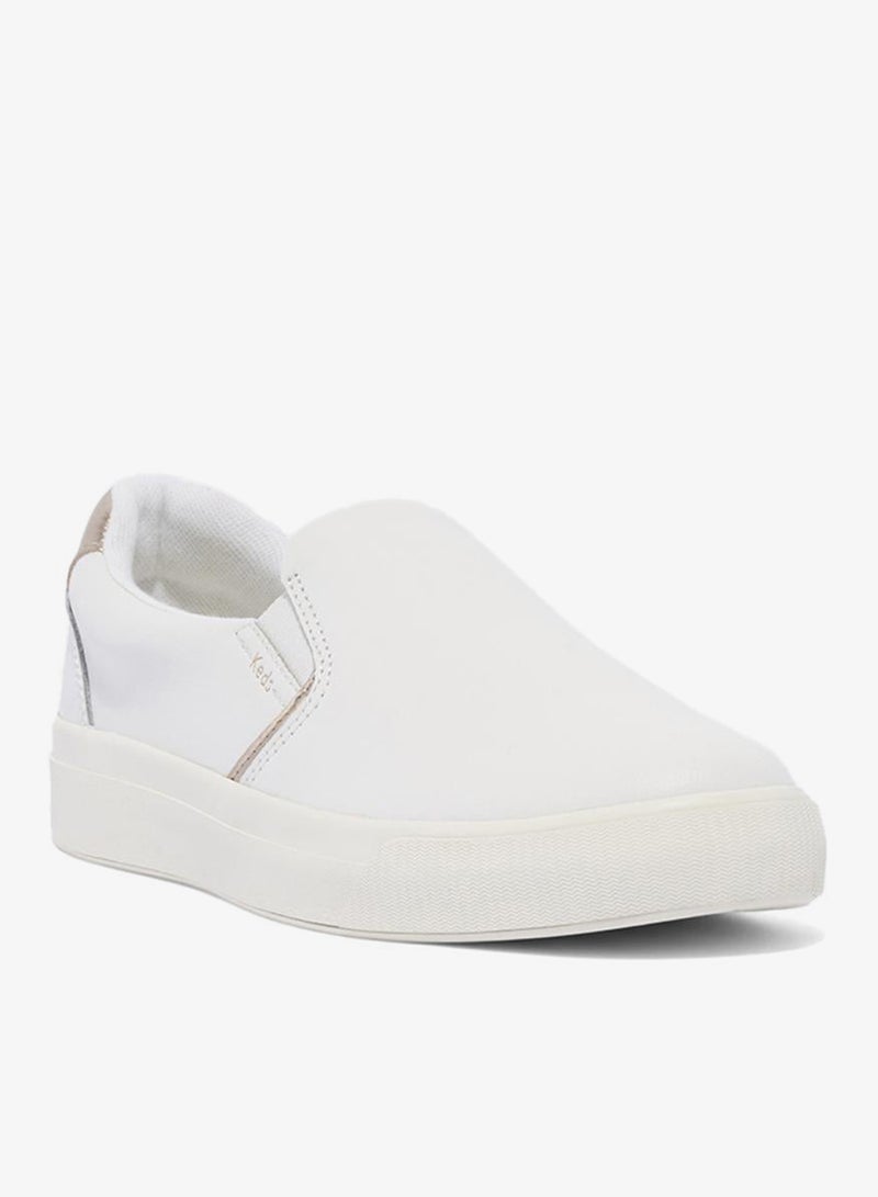 Keds Women's Pursuit Leather Slip On  Casual Sneaker White - Image 3