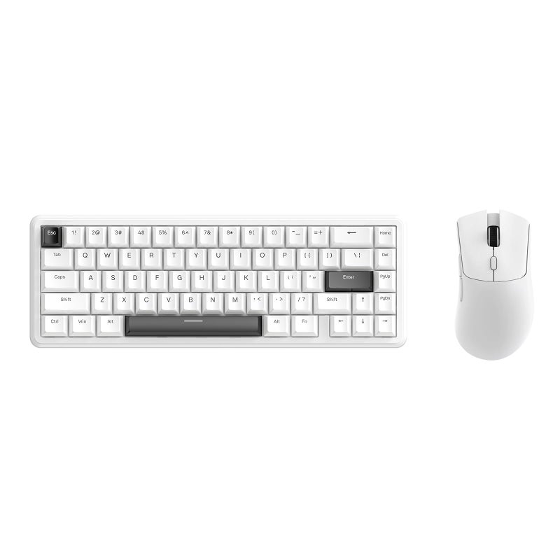 ATTACK SHARK X65 HE Wired Rapid Trigger Magnetic Switch 65% Mechanical Gaming Keyboard, Hall Effect Top Mount RGB Hot Swap,Adjustable Actuation,8KHZ Polling Rate,PBT Keycaps for Win/Mac(White Contour) - Image 1