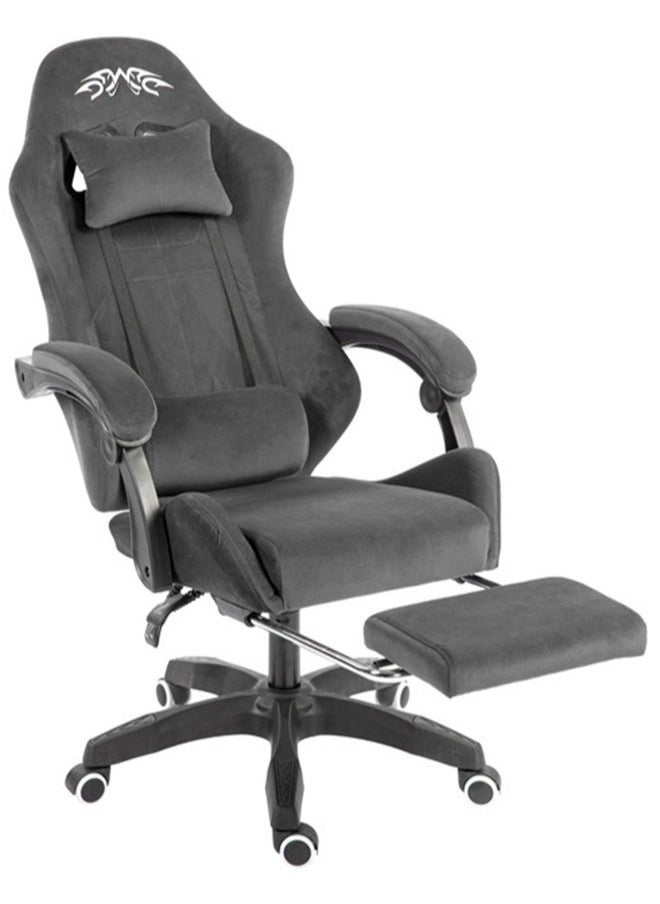 Denzoz Gaming Chair Office Chair with Footrest Racing Ergonomic Chair Flannelette Reclining Video Game Chair Adjustable Armrest High Back Gamer Chair with Headrest and Lumbar Support  - Image 1