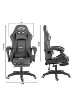Denzoz Gaming Chair Office Chair with Footrest Racing Ergonomic Chair Flannelette Reclining Video Game Chair Adjustable Armrest High Back Gamer Chair with Headrest and Lumbar Support  - Image 3